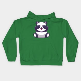 Cute Panda Closing Eyes Cartoon Kids Hoodie